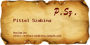 Pittel Szabina névjegykártya